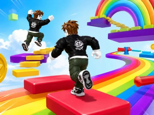 Obby Rainbow Parkour Two Player - 288BET
